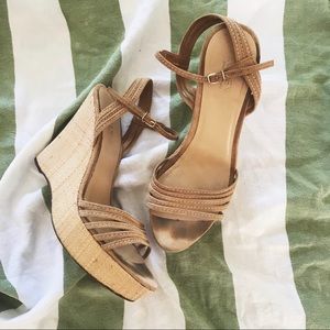 JCREW Suede Strappy Espadrille Wedges